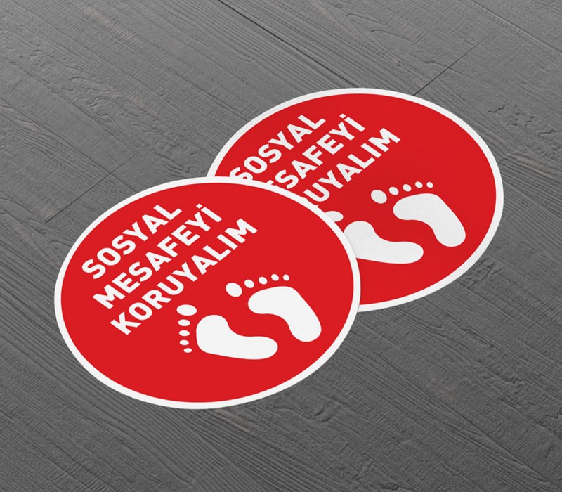 Corona Mesafe Çıkartması